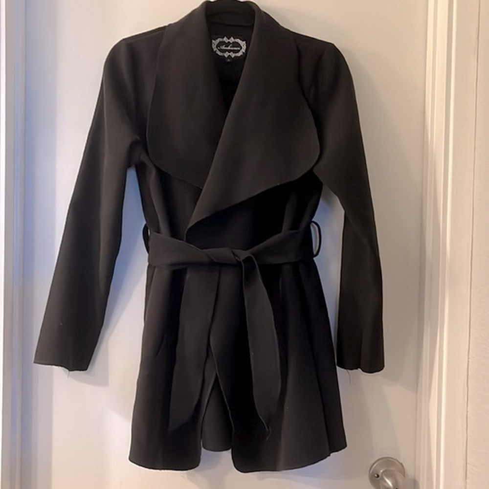 Belted Black Wrap Coat